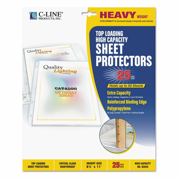 C-Line Products Sheet Protector, 8.5" x 11", PK25 62020